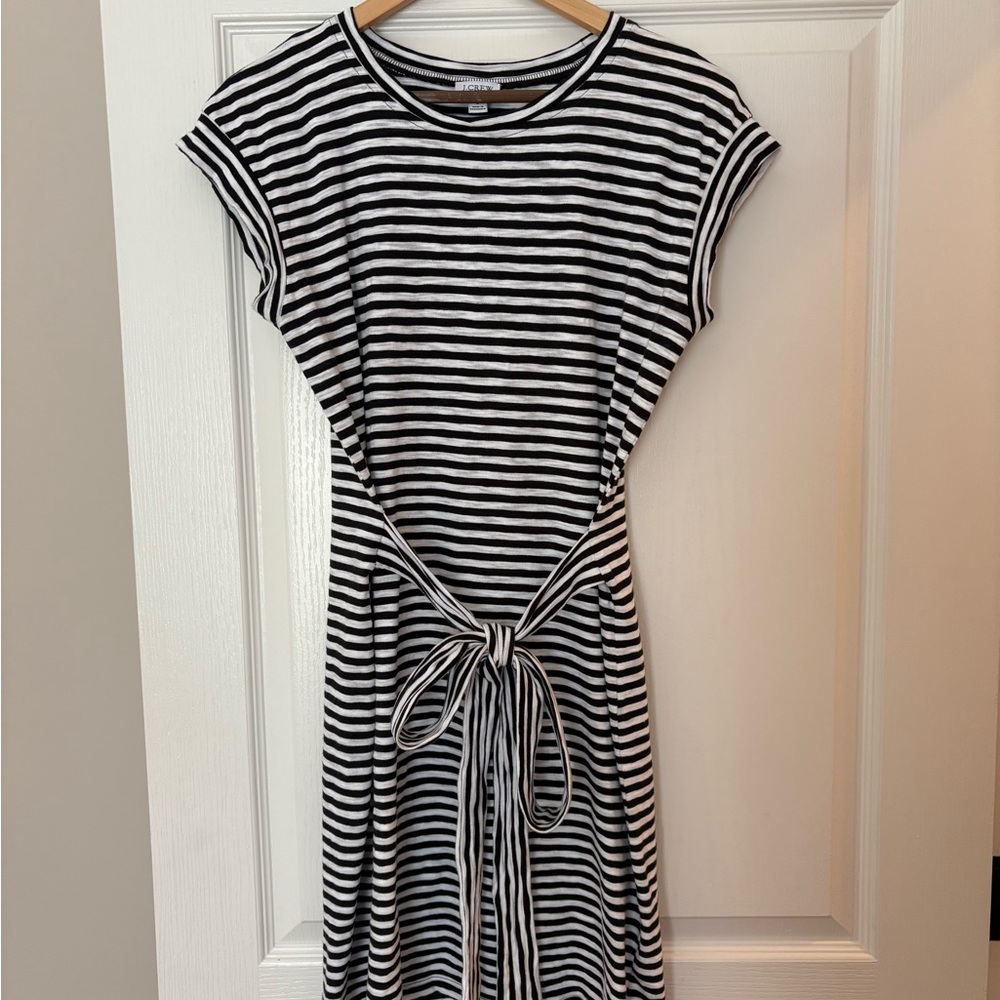 J. Crew Striped Black and White Dress